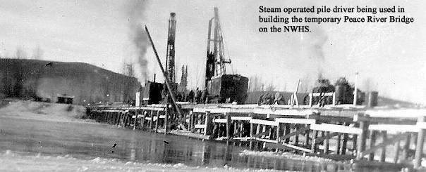 Photo-02 of the building of the Peace River Bridge on the NWHS.