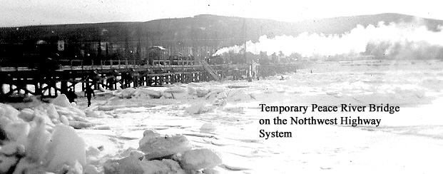 Photo-01 of the building of the Peace River Bridge on the NWHS.