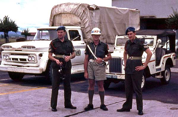 Photo of A/Sgt Jean Guy Plante right with two of his C Pro C colleagues.
