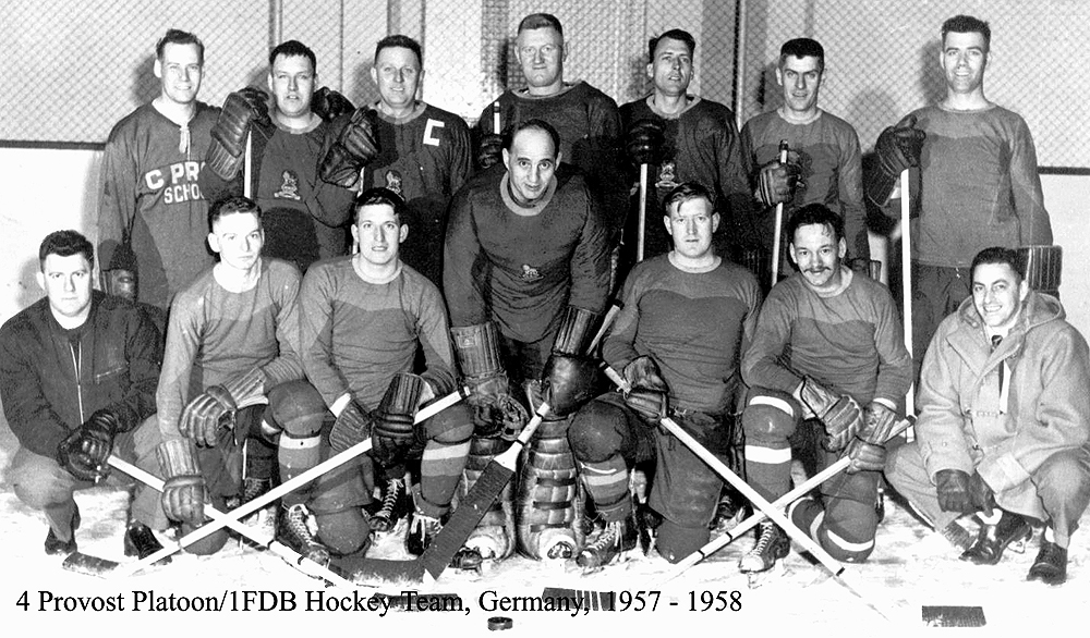 members of the 4 Pro Pl/1FDB Hockey Team, Germany1957 - 58.