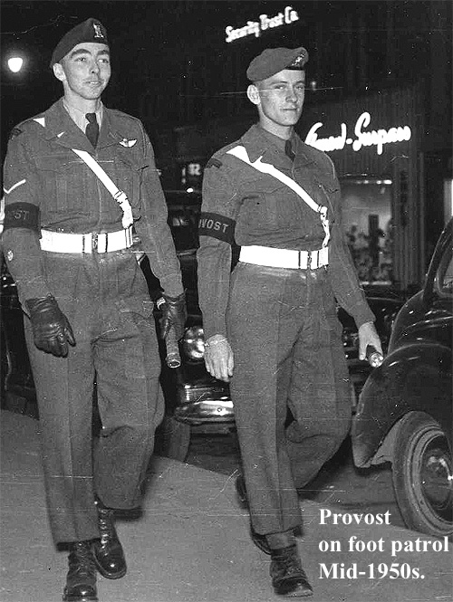 Photo of Provost on town patrol - mid-1950s.