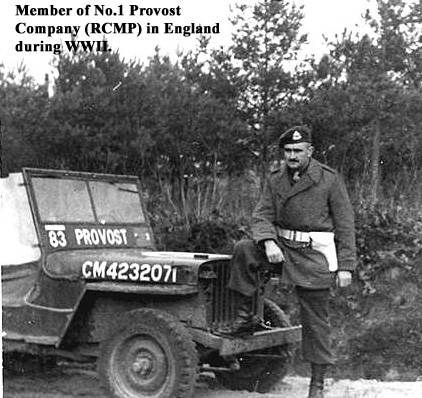 A member of the C Pro C (RCMP) during WWII in the UK.