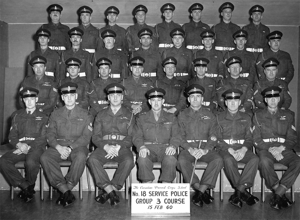Photo of Service Police Gp 3 Course candidates - 1960.