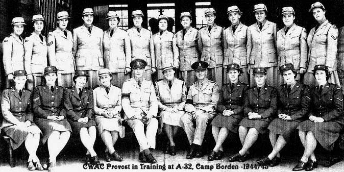 Photo of a platoon of WWII CWAC Provost in training.